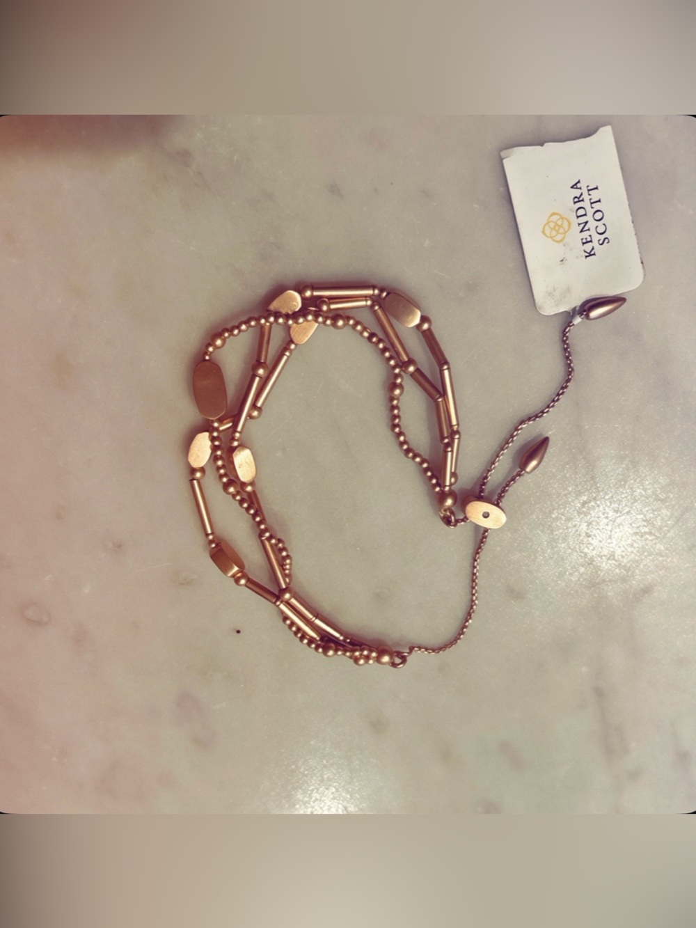 Kendra Scott Rose Gold Layered Bead and Tube Bracelet